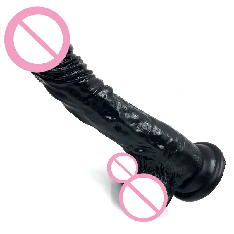 Hot 250*40mm huge dildo realistic thick dildo large dick anal dildo suction cup black/flesh anal plug sex products for women