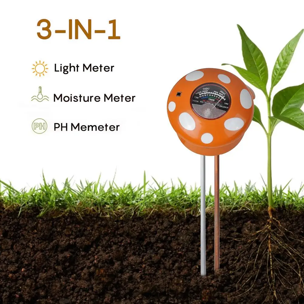 Анализатор почвы 3-в-1 почвенный Влагомер Измеритель кислотности почвы цифровой рН метр для растений в фермерских хозяйствах, лужайки для дома и улицы