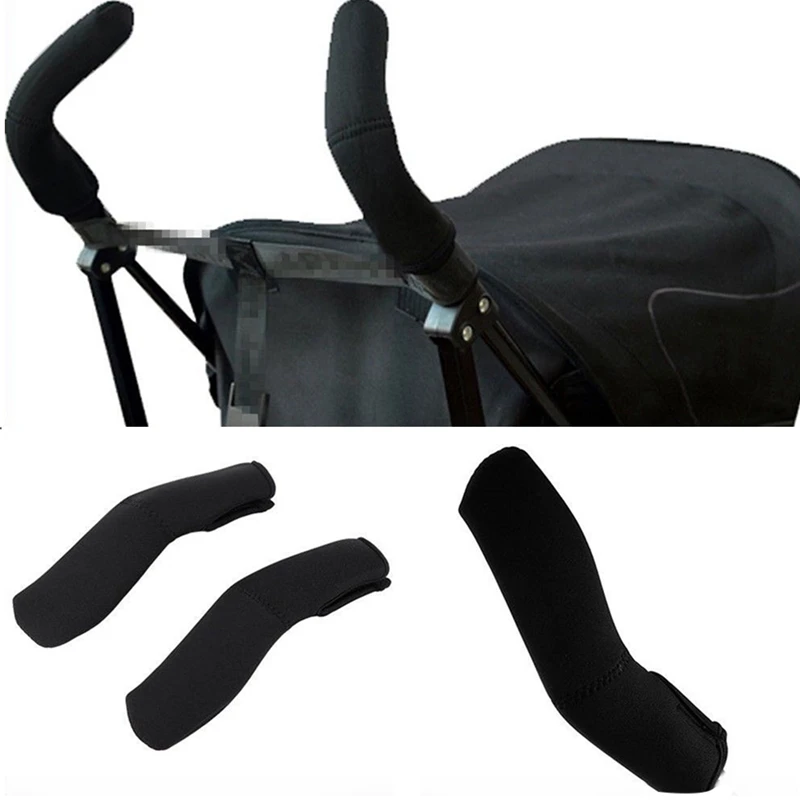

2Pcs/Lot Black Baby Stroller Armrests Cover Pram Pushchair Carriages Soft Handle Protector Case Grip Cover Stroller Accessories