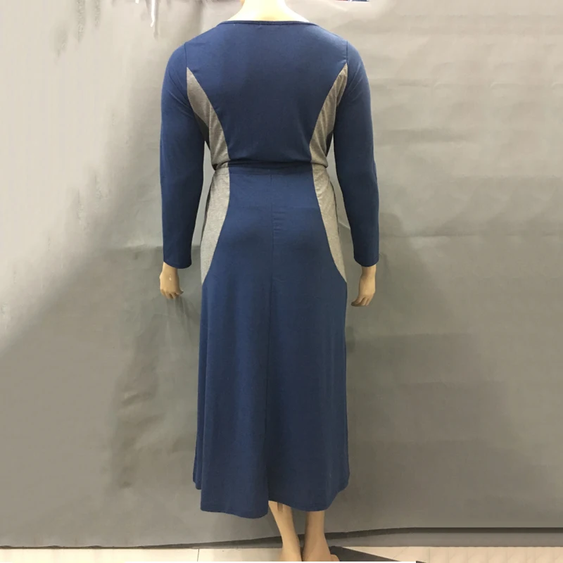 2018 осеннее Макси платье свободное 5xl 6xl длинное женская одежда больших размеров