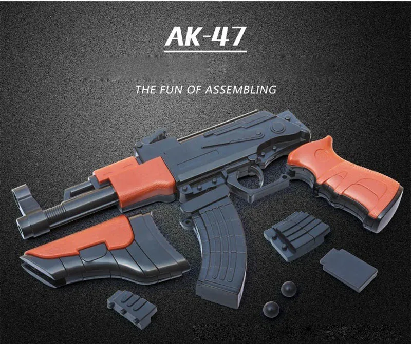 Kitoz сборка ружье винтовка AK-47 AK47 DIY строительные блоки 3D миниатюрная модель пластиковая игрушка подарок для мальчика Дети