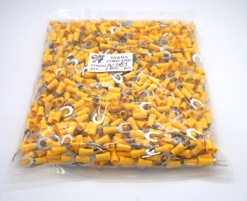 

1000pcs SV1.25-5 Pre-insulated cold Pressed terminal Furcate Y/U shape wire crimp terminals Brass for