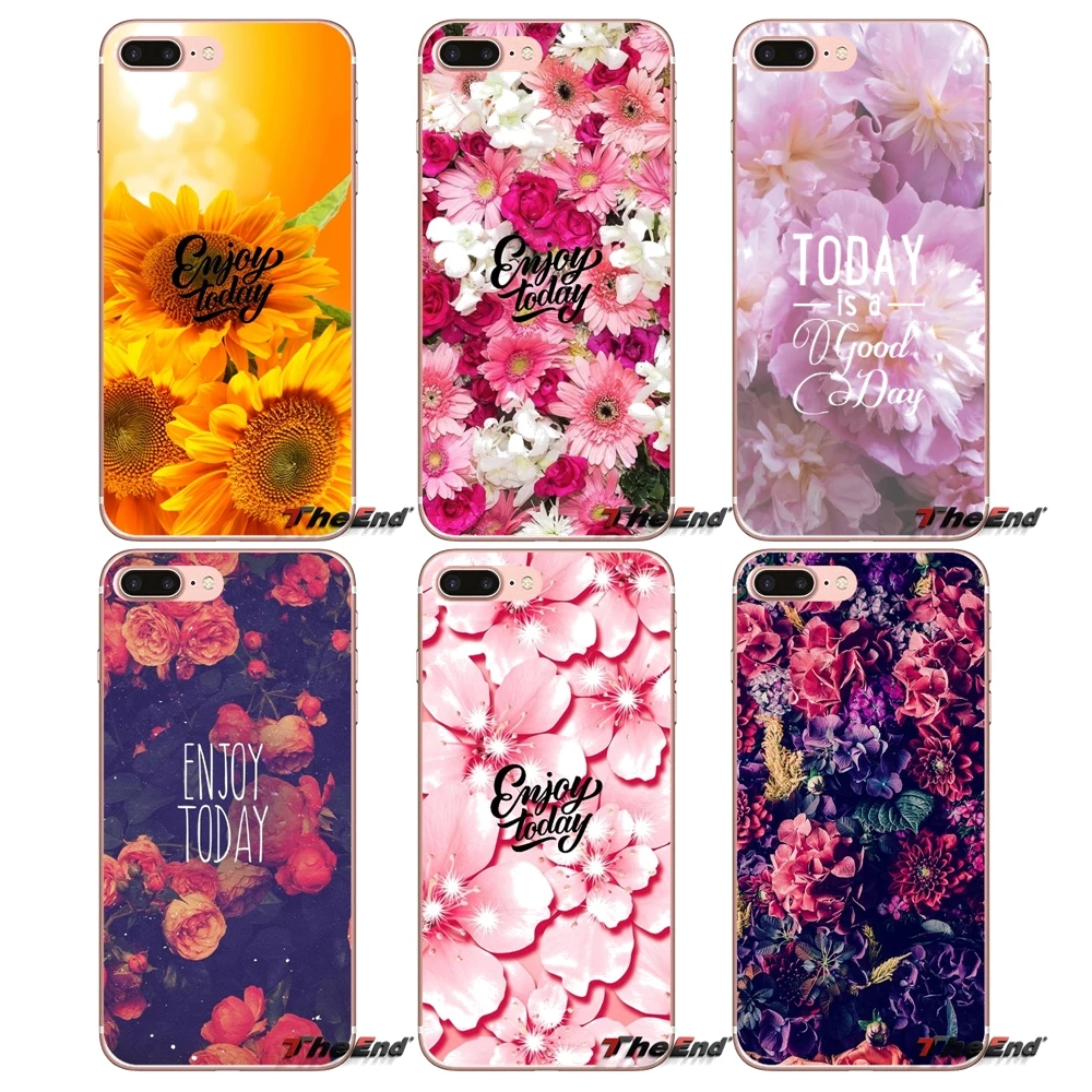 

Enjoy Today Red Roses Soft Cell Phone Case For Samsung Galaxy S9 Plus Note 8 One Plus oneplus 5T Meizu M5s LG V30 HTC U11