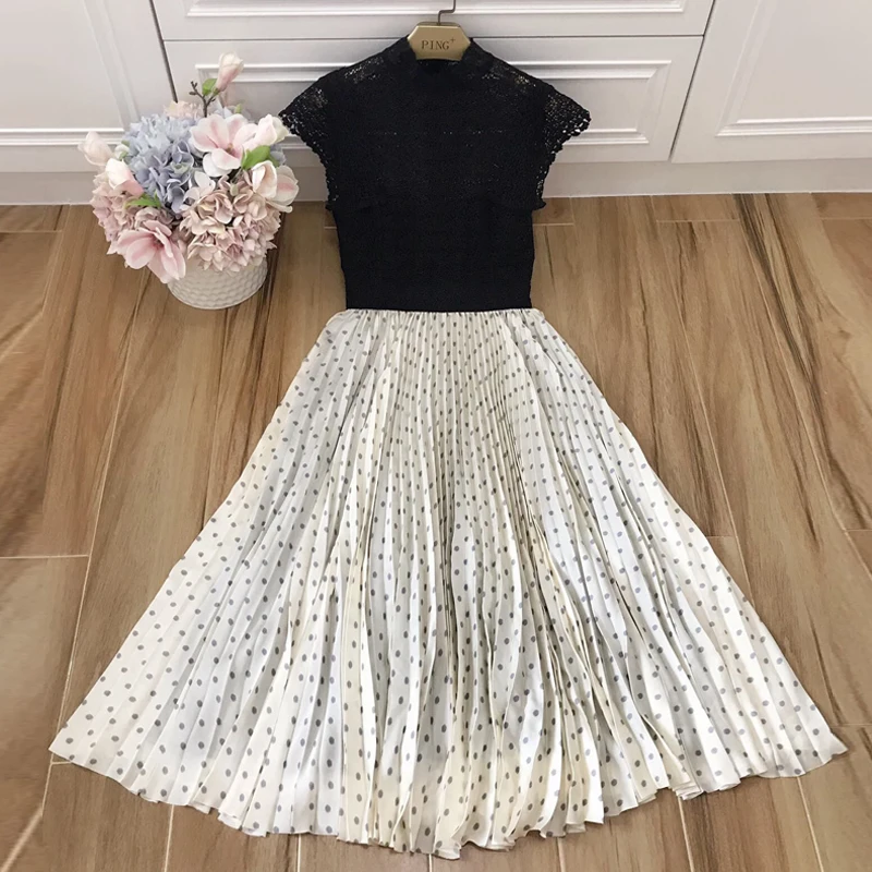 

Red RoosaRosee Summer Women Vestidos 2019 Floral Hollow Out Sleeveless Vintage Midi Dresses Holiday Party Beige Black Robe Femme