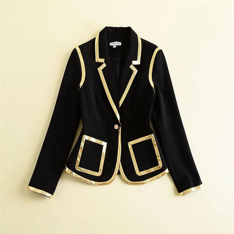 Women Blazer 2018 High Quality Autumn Runway Long Sleeve Patchwork