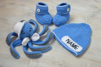 

crochet Baby nautical newborn girls boy hat shoes and toy Handmade Hat ZC042