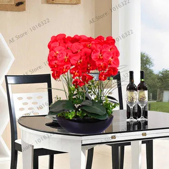 Новинка! Phalaenopsis люкс для гостиной, украшение интерьера, цветы в горшках, 20 бонсай,# A961TL - Цвет: 1