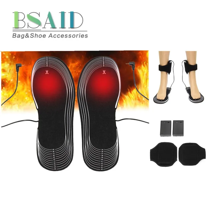 BSAID AA Battery Powered Electric Heated Insole Foot Warmer, Men Women Lightweight Heating Pads for Outdoor Sport 4.5V SIZE36-46