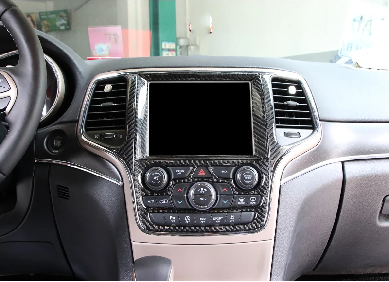 7 шт. для Jeep Grand Cherokee- углеродное волокно gps навигационная панель Крышка отделка автомобиля Стайлинг Аксессуары