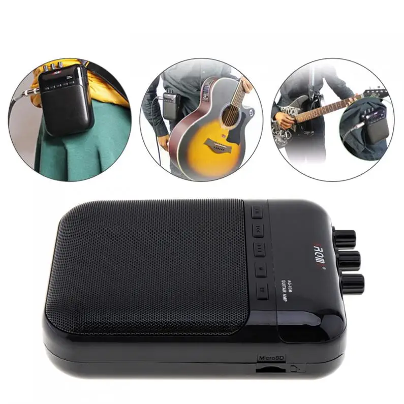 

Portable 5W Compact Guitar Amp Recorder Speaker Multifunction Guitar Amplifier Support Microphone Input and Recording Function