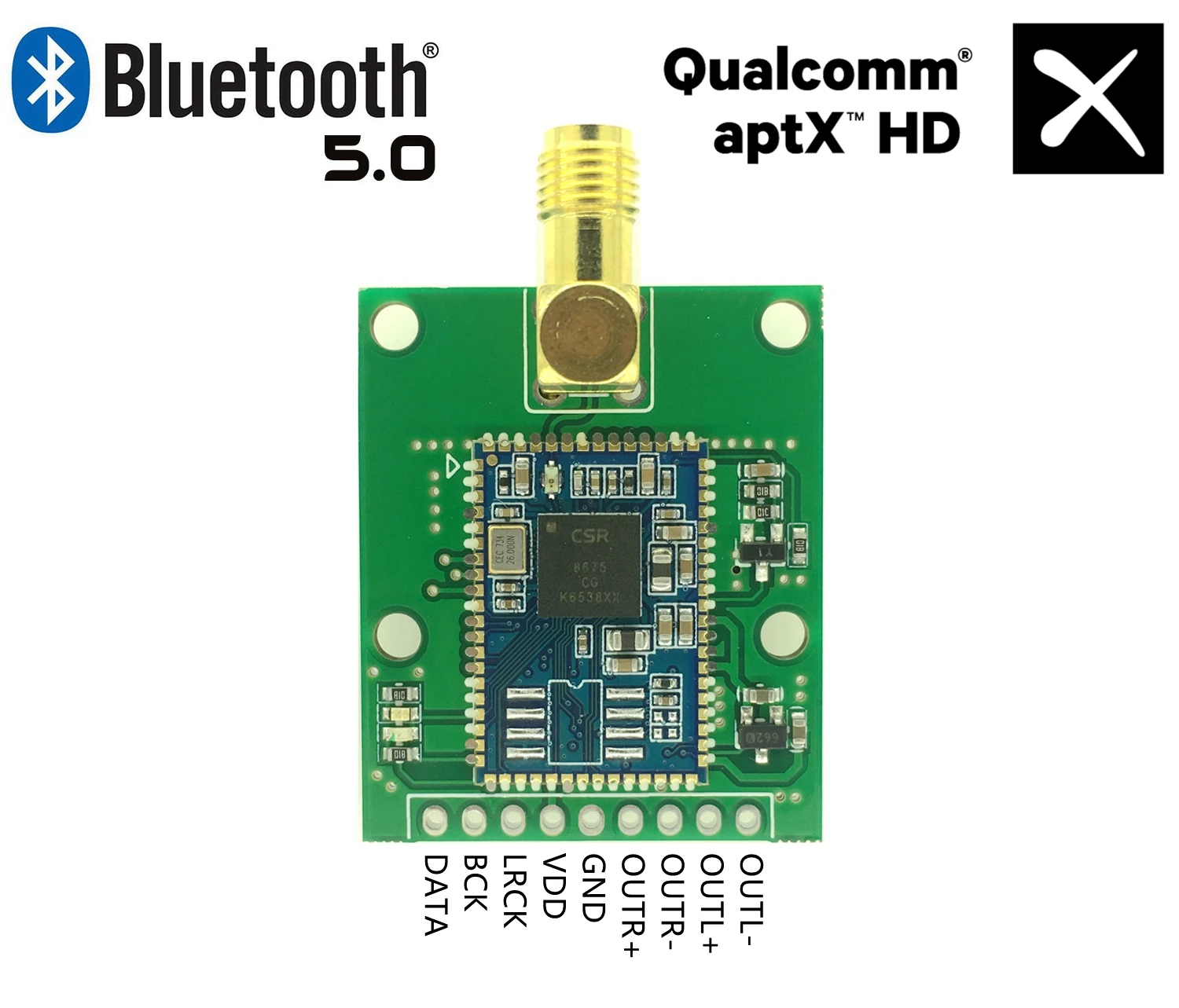 

CSR8670 8675 Bluetooth 5 Module Group Differential Analog I2S SPDIF Digital Audio Output SMA