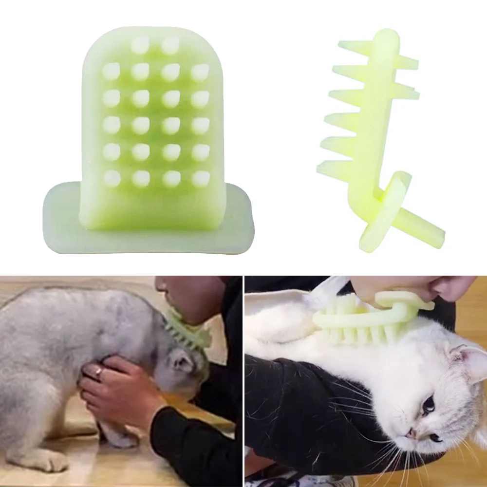 Кисти для кошек забавная интерактивная игрушка кошка силиконовая расческа портативная шёлка меховая щетка массажные инструменты Щетка для кошки
