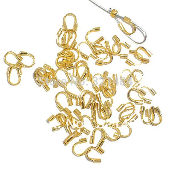 1000pcs 5mm Gold Plated Wire Guardian Wire Protectors Wire Guards End Crimp Beads Jewelry