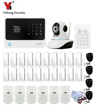 

YobangSecurity 2.4G WIFI Wireless GSM Home Security Alarm System with IP Camera Detector Door Sensor 433Mhz Wireless Keypad