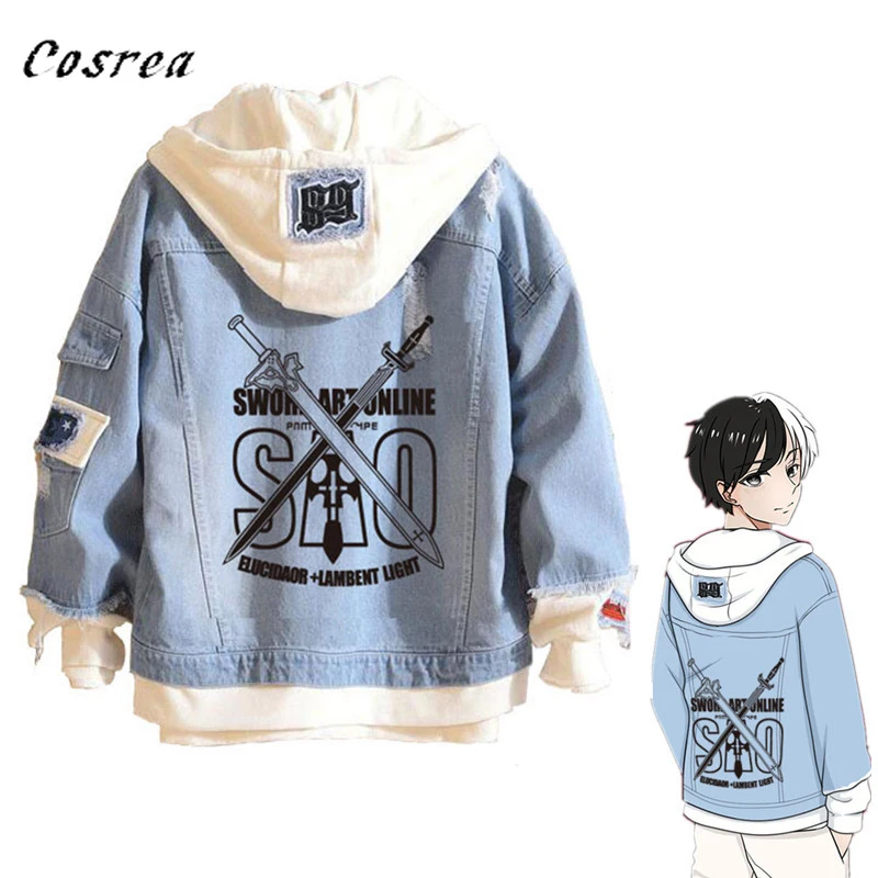

Anime Boku No Hero Academia Shoto Todoroki Cosplay Costumes Naruto Denim Jacket Hoodie For Men Girls Boys Spring jacket Coat