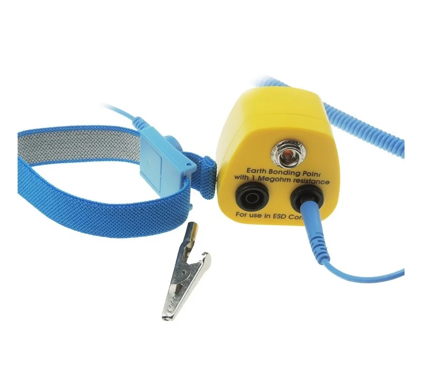 ESD Wrist Strap Fabric HQ ABS Anti Allergic Wrist Band Strap With Earth