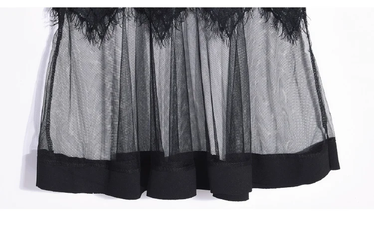 TingYiLi элегантные длинные юбки сезон: весна–лето черная юбка-карандаш Русалка Sexy кружева тюль прозрачный Для женщин юбка