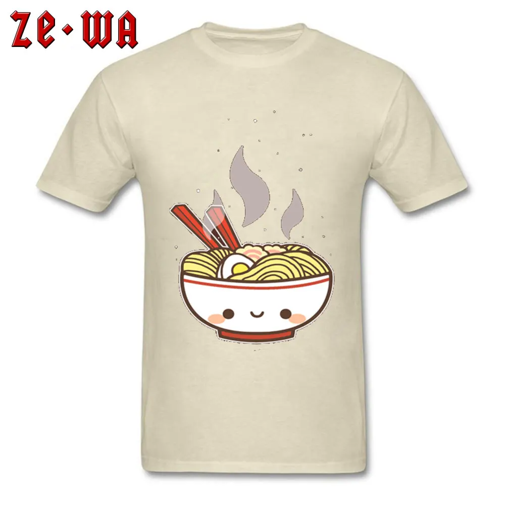 Latest Cute Ramen Japanese Summer T-Shirt O Neck Cotton Men's Tops Shirt Short Sleeve Thanksgiving Day Summer T Shirts Cute Ramen Japanese beige