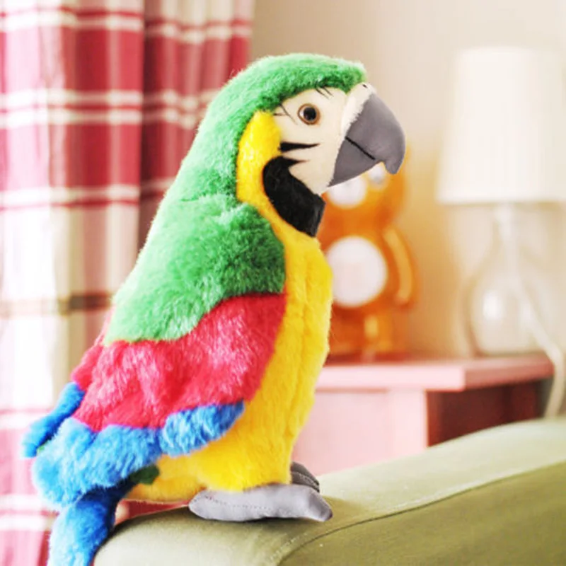 Hot Sale 26cm Speak Talking Record Cute Parrot Repeats Waving Wings Electric Plush Simulation Parrot font