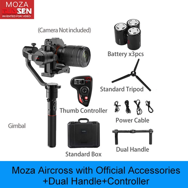 MOZA Aircross ручной карданный стабилизатор steadicam для беззеркальной камеры до 1,8 кг для sony A6000 RX100 A7 серии Pana GH4/5 - Цвет: Aircrosshandlecontro