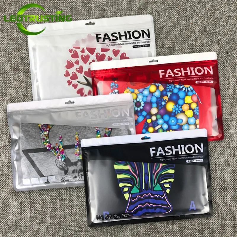 

Leotrusting 50pcs Color Frosted Garment Ziplock Bag Eco-Frinedly Plastic Fabric Comfortable and Breathable Bag Hanging Zip Pouch