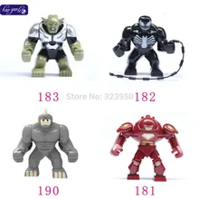 HAOGAOLE 40 шт./лот большой Веном ленивый носорог VS Халк Бастер большие зеленые игрушки гоблинов Marvel строительные блоки экшн-Кирпичи Игрушки