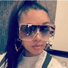 Роскошные квадратные солнцезащитные очки в металлической оправе больших размеров для женщин, мода, классические брендовые солнцезащитные очки с большой оправой для мужчин, солнцезащитные очки с плоским верхом