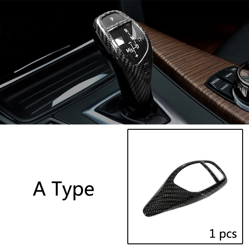 Пульт дистанционного управления для BMW 1 3 4 5 7 серия X1 X3 X4 X5 X6 F30 F10 F15 F16 F01 E70 E71 углеродного волокна чехол для рычага переключения передач Стикеры отделкой стайлинга автомобилей - Название цвета: A Type