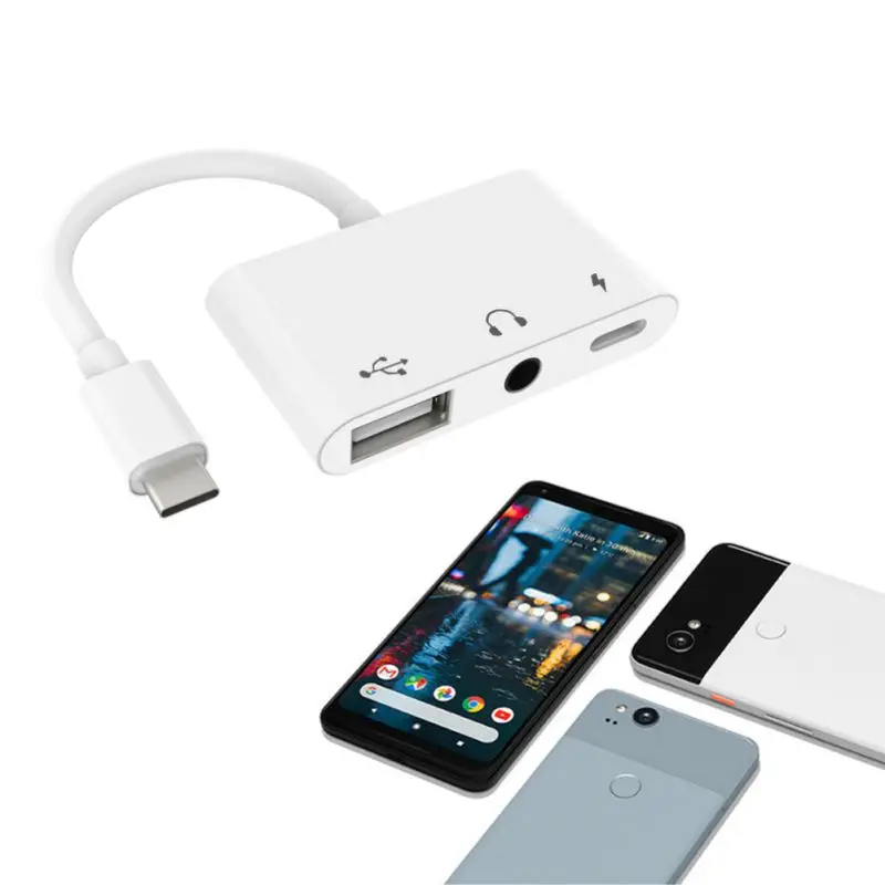 Аудиокабель type-C до 3,5 мм+ адаптер USB OTG+ кабель быстрой зарядки type-C конвертер для Xiaomi LG HuaWei htc SamSung