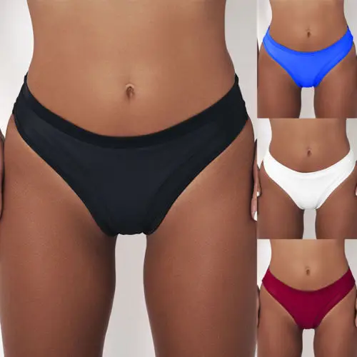 

4Solid Colors Women Ladies Lace Underwear Lot G-string Briefs High Waist Panties Thongs Lingerie Knickers Swimwear Beachwear