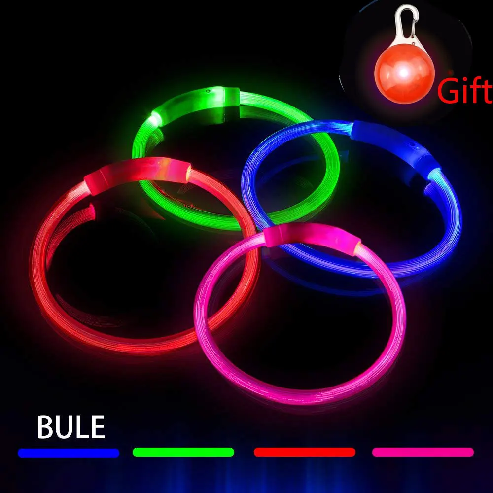 

LED Pet Dog Collar USB Rechargeable Glowing Luminous 3 Mode Lighting Charging Cat Collars for Small Medium Large Pet Products