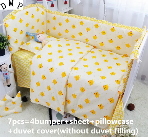 

Promotion! 6/7PCS Cartoon baby bedding set whale baby boy crib bedding sets Cot Crib Bedding Set ,120*60/120*70cm