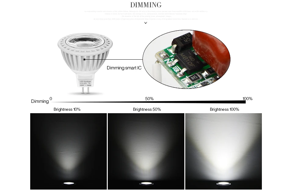 MR16 светодиодный 12V AC/DC 12V Точечный светильник, лампа гу 5,3 MR16 с регулируемой яркостью, GU5.3 COB 110V 220V 3W 5W 7W точечный светильник AC 85 V-265 V Алюминий