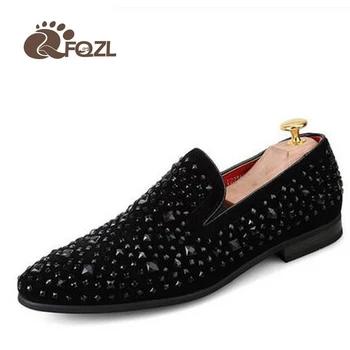 

New Arrived 2017 Fashion Men shoes for men breathable flats high quality handmade shoes Zapatos Hombre Rhinestones Oxfords shoes