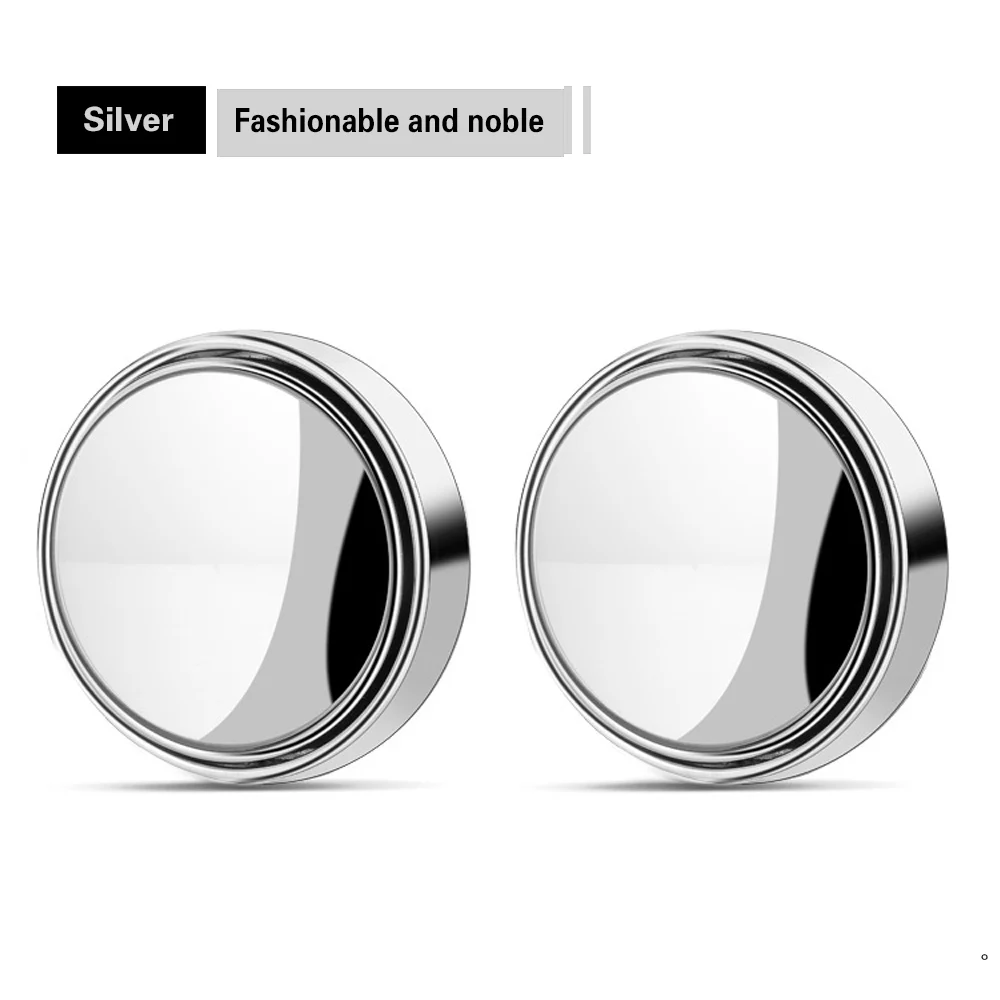 Silver 2Pcs 360 градусов универсальное зеркало для слепых зон автомобиля Горячая Распродажа бескаркасное ультра-тонкое широкоугольное круглое выпуклое зеркало заднего вида - Цвет: Silver 2Pcs