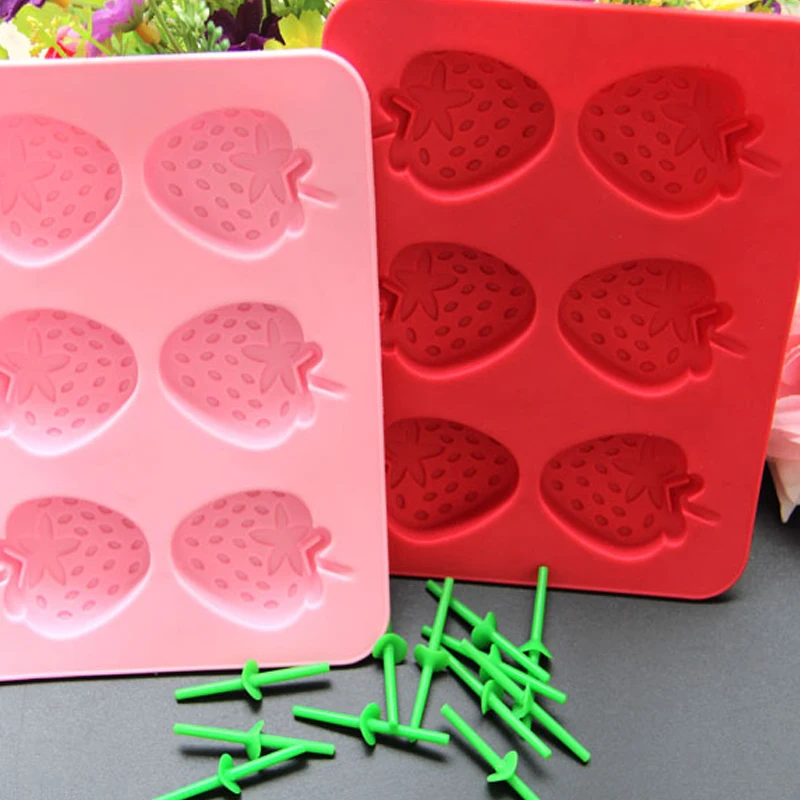 DIY Форма для льда клубника Моделирование два слота дизайн летнее мороженое