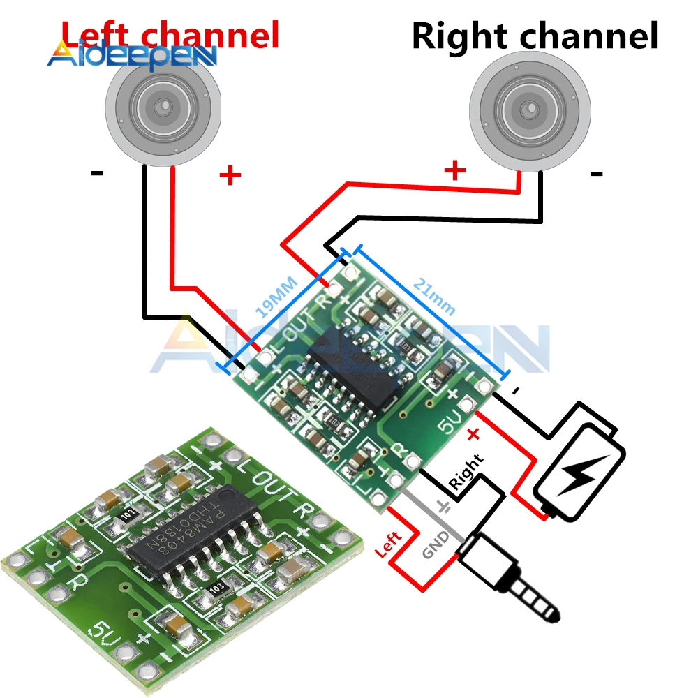 

10Pcs Super Mini Digital Amplifier Board 2 * 3W Class D Digital 2.5V To 5V Power Amplifier Board PAM8403 Efficient
