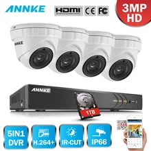 ANNKE 4CH 3MP 5in1 font b CCTV b font DVR HDMI Hybrid 4PCS 3MP Smart IR