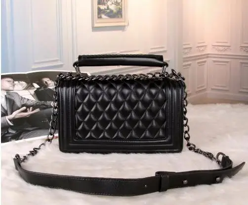 

New Style top quality lambskin caviar leather bag large flap handbag women Silver chain luxury brand shoulder bags