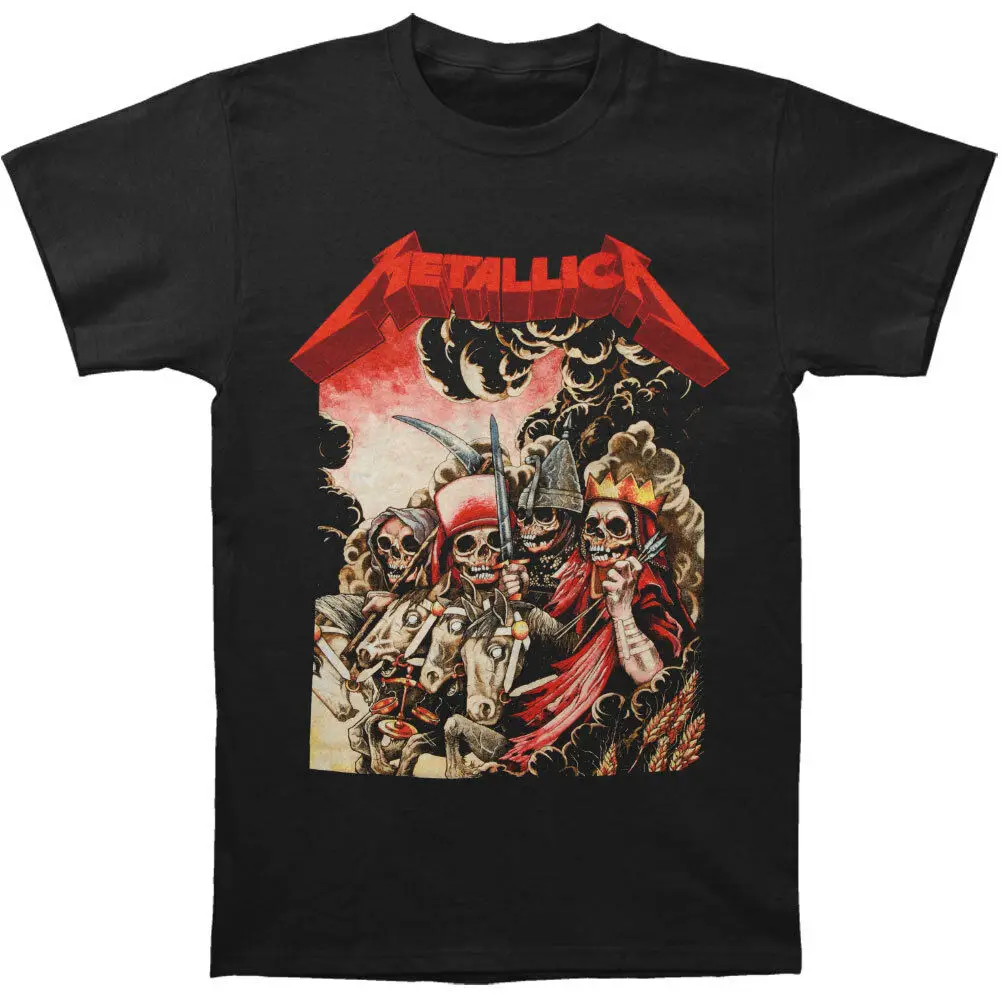 Metallica Мужская Четыре Лошади футболка Черная дешевая оптовая продажа футболки 100%