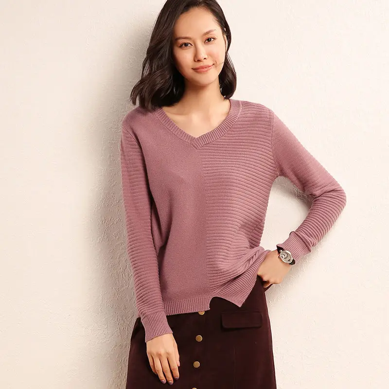

Litvriyh selling fashion knitted sweater women sweater and pullovers long sleeve v-neck ladies pullover women knitted top shirt
