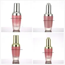 30 мл розовое стекло бутылка с золотом/Серебряный насос/капельница для лосьона/эмульсия/сыворотка/Основа/гель/масляная капельница/распылитель Упаковка