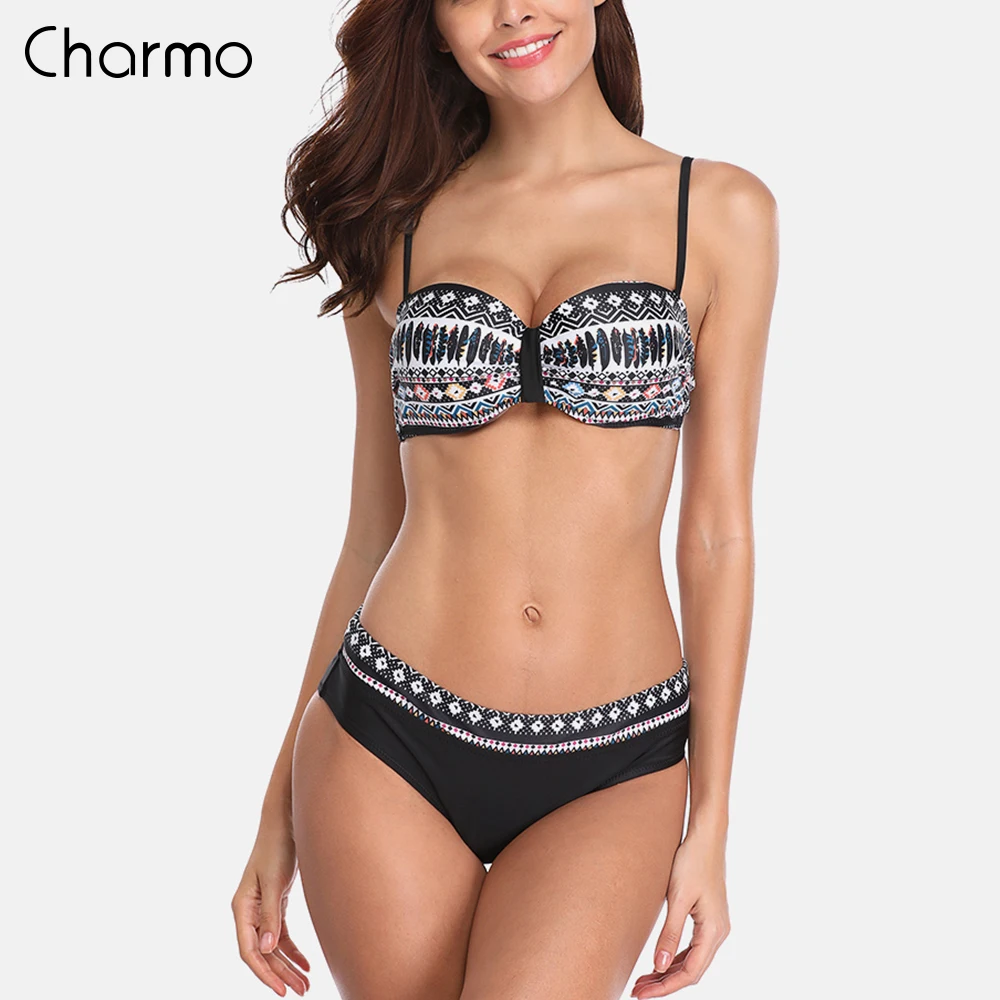 Женский комплект бикини с цветочным принтом Charmo винтажный купальник на