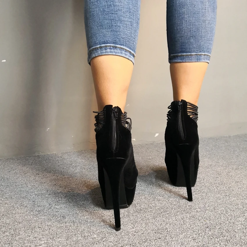2019 New Plus Big Size 35-52 Black Red Zip Fashion Sexy High Heel Platform Spring Party Female Lady Shoes Women Pumps D1287