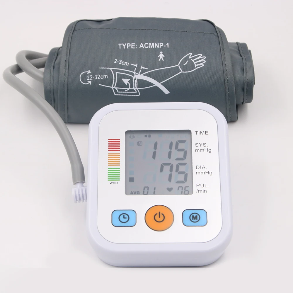 

Upper Arm Blood Pressure Monitor Tonometer Medical Equipment Home Apparatus for Measuring Pressure Heartrate Meater Device