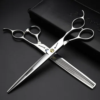 

7.5 inch Japanese 440c professional pet dog hairdressing scissors thinning scissors set