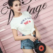 Летняя Базовая белая женская футболка с забавным принтом, Трикотажная хлопковая Футболка свободного типа, дышащая