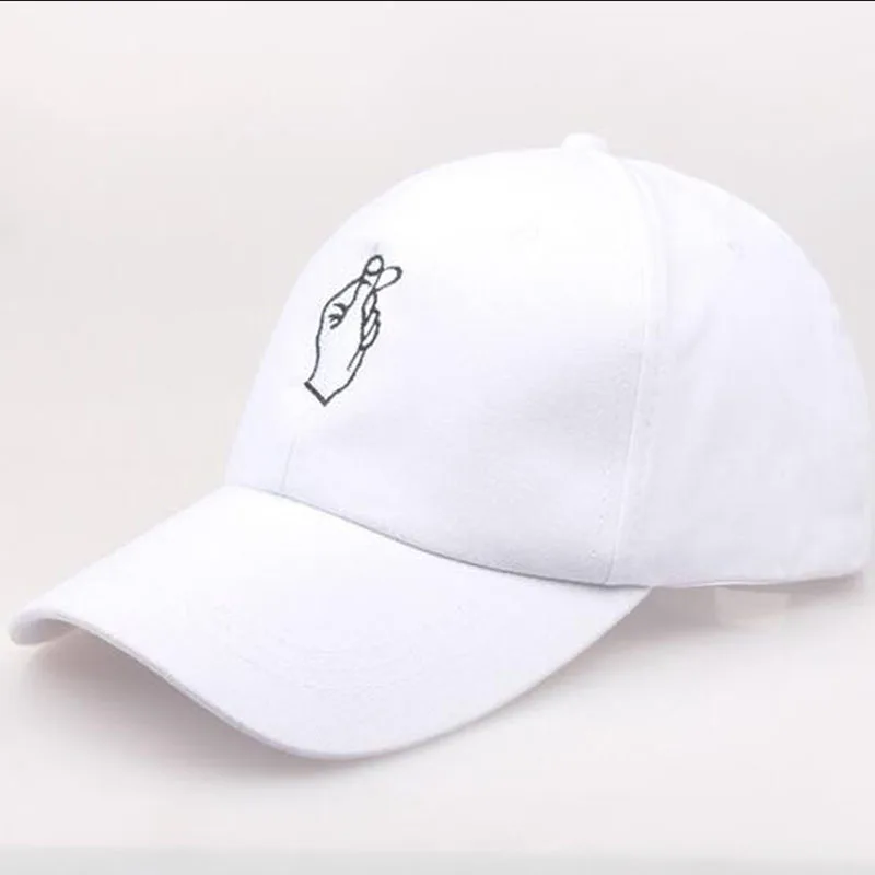 Love Gestures Finger Embroider Baseball Cap Stress Style Creative Korean Little Heart Novelty Cute Women snapback Hats