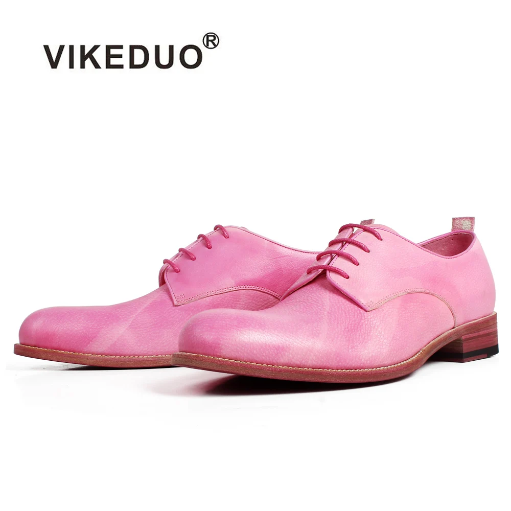 VIKEDUO Environ/мужские кожаные туфли Мужские модельные в стиле Дерби розового цвета