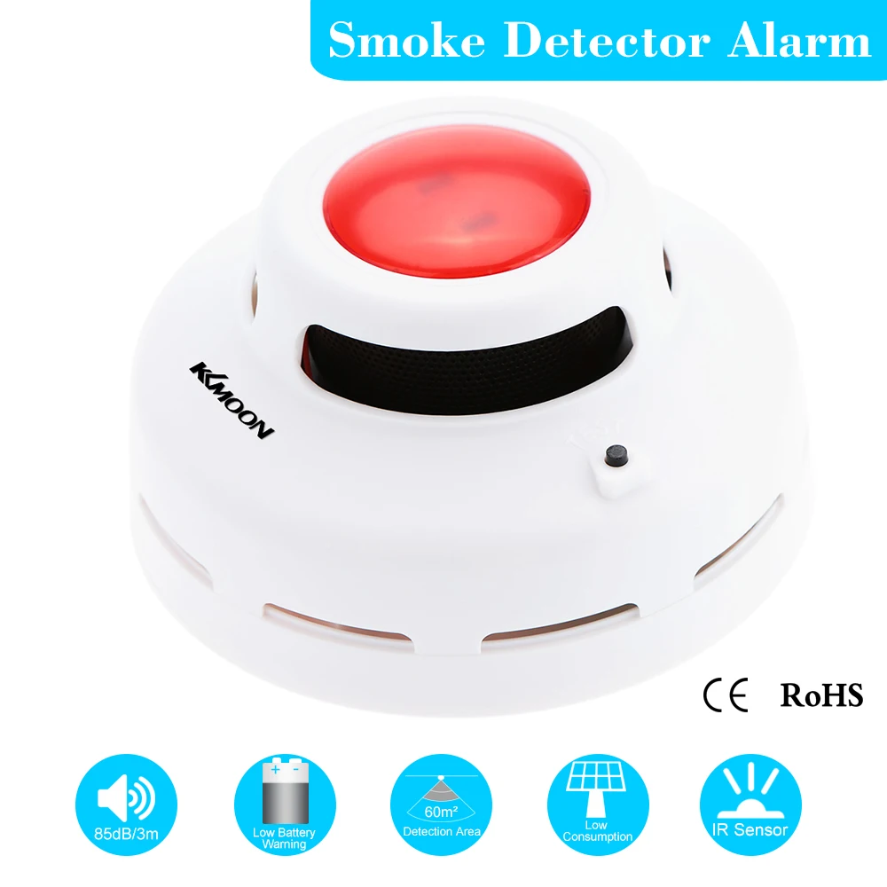 

Standalone Photoelectric Smoke Detector Fire Alarm Sensor Sound Flash Alarm Warning Smoke Test For Indoor Home Safety Security